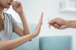 No Smoking.,Woman,Stop,Smoke,,Refuse,,Reject,,Break,Take,Cigarette,